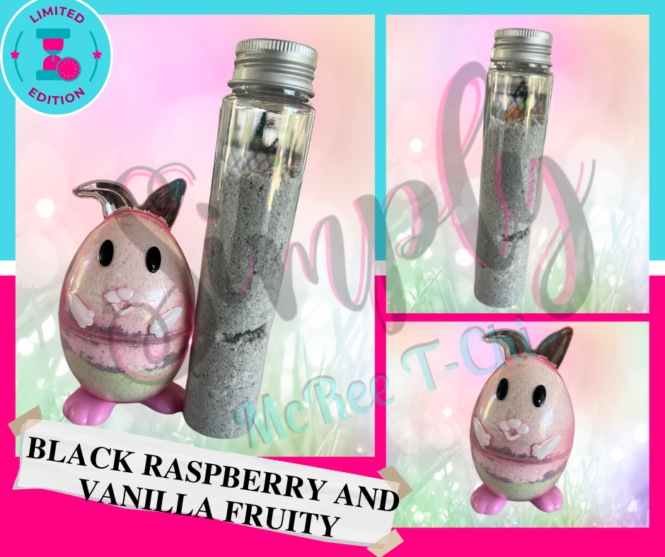 Black Raspberry and Vanilla fruity
Bath bombs