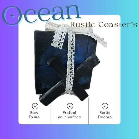 4pc decorative Ocean coasters with holder